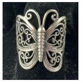Butterfly Ring 6.3 grams Sterling Silver, size 7