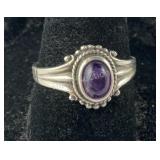 Cabochon Amethyst Ring 3.2 grams Sterling Silver,