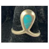 Teardrop Turquoise Ring 2.8 grams Sterling