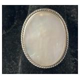 Size 7 Sterling silver mother of pearl ring