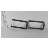 Pair of C-clamps, 5" × 12" deep