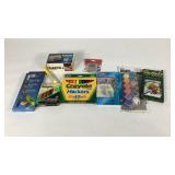 Crafting supplies, watercolors, carving set,