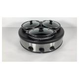 Farberware three pot slow cooker server, works