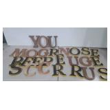 Group of poly decor letters, two different styles