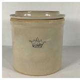 Crown seal 2 gallon stoneware crock with lid, few