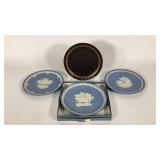 Wedgwood Mother 6.5 inch plates, three blue