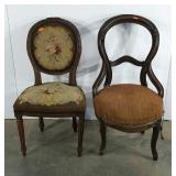 Two medallion back chairs, project pieces