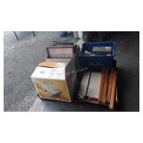 Skid lot: table legs, HP printer, lawn sprinkler,