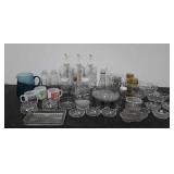 Clear glassware,  pump bottles,  coffee cups,