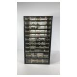 Parts or hardware organizer, metal case with poly
