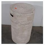 Wicker Clothing Hamper, white wash color, 16"