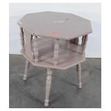 Painted Octogan Bookcase Style End Stand, chippy