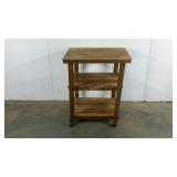 Three tiered cart with wheels, needs reinforced,