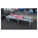 2pc Lot, Table Umbrella and Folding Lounge.