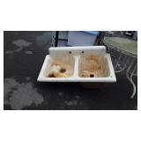 Enamel over Cast Iron Farm House or Utility Sink,