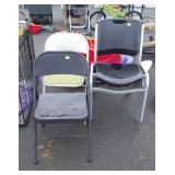 Chairs Group, 4 poly seated Stackable type with 2
