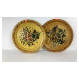 Two toleware trays, 19 inches across, condition