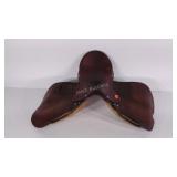 English saddle, no stirrups