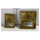 Two brass postal box doors