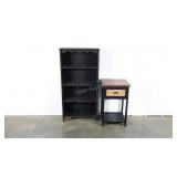 Bookcase and end table, 4 ft. tall, finish as
