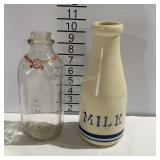 Sealtest dairy bottle and ceramic milk bottle