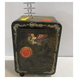Mosler Junior toy safe  bank, damaged foot