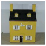 Doll house with assorted furnishings.