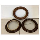 Three early oval deep well frames, condition as