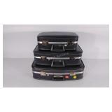 Three piece vintage luggage set