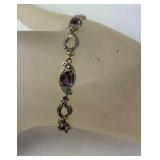 Amethyst & Genuine Diamond Gold over Silver