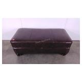Large leather look ottoman,  51 x 26 x 19