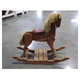 Wooden rocking horse, 27" to seat