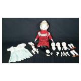 Porcelain doll parts, a whole doll and a handmade