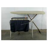 Ironing board and divided hamper
