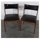 Pair of Danish Style Side Chairs, Teak frame and