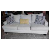 Three cushion sofa, three pillows, 92" wide,