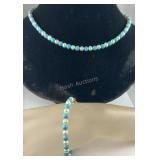 10k yellow gold clasp pearl and beaded necklace