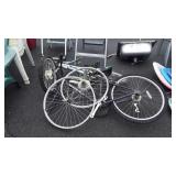 Two Bicycle Frames one missing one wheel, plus 2