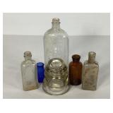 Bottle collection and a glass insulator