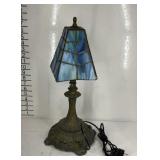 Pot Metal base table lamp with plastic shade