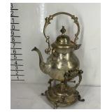 Silverplate teapot with stand