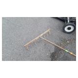 Old Wood Seed Rake, handle is splintered