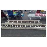 Two Aluminum extension ladders, Note used