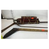 Tools, corn knife, grass sickle, and jack