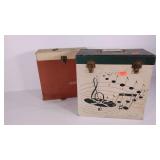Two record totes with over 60 vinyl record