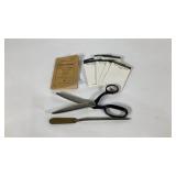 Pinking shears, insurance company letter opener,