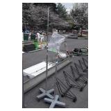 Two Medical IV Bag Holders, rolling types,