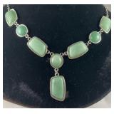 Green aventurine statement necklace 18-20in