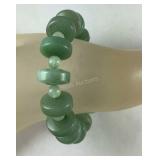 Green aventurine wheel round beaded stretch