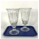 Pair of heavy 24% lead crystal candleholders,